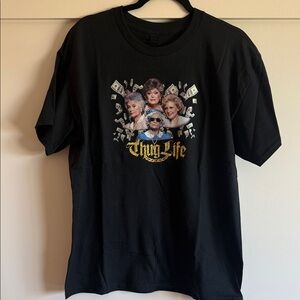 Gildan Black Golden Girls 'Thug Life' Golden Script Graphic Tee